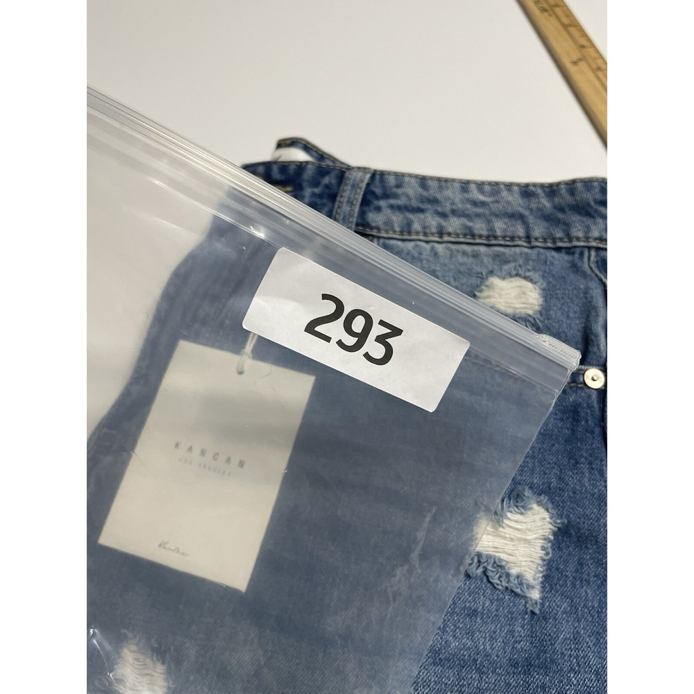 KanCan Women's Medium High Rise Distressed‎ Denim Shorts Blue KC5197D New Tags - Picture 7 of 8
